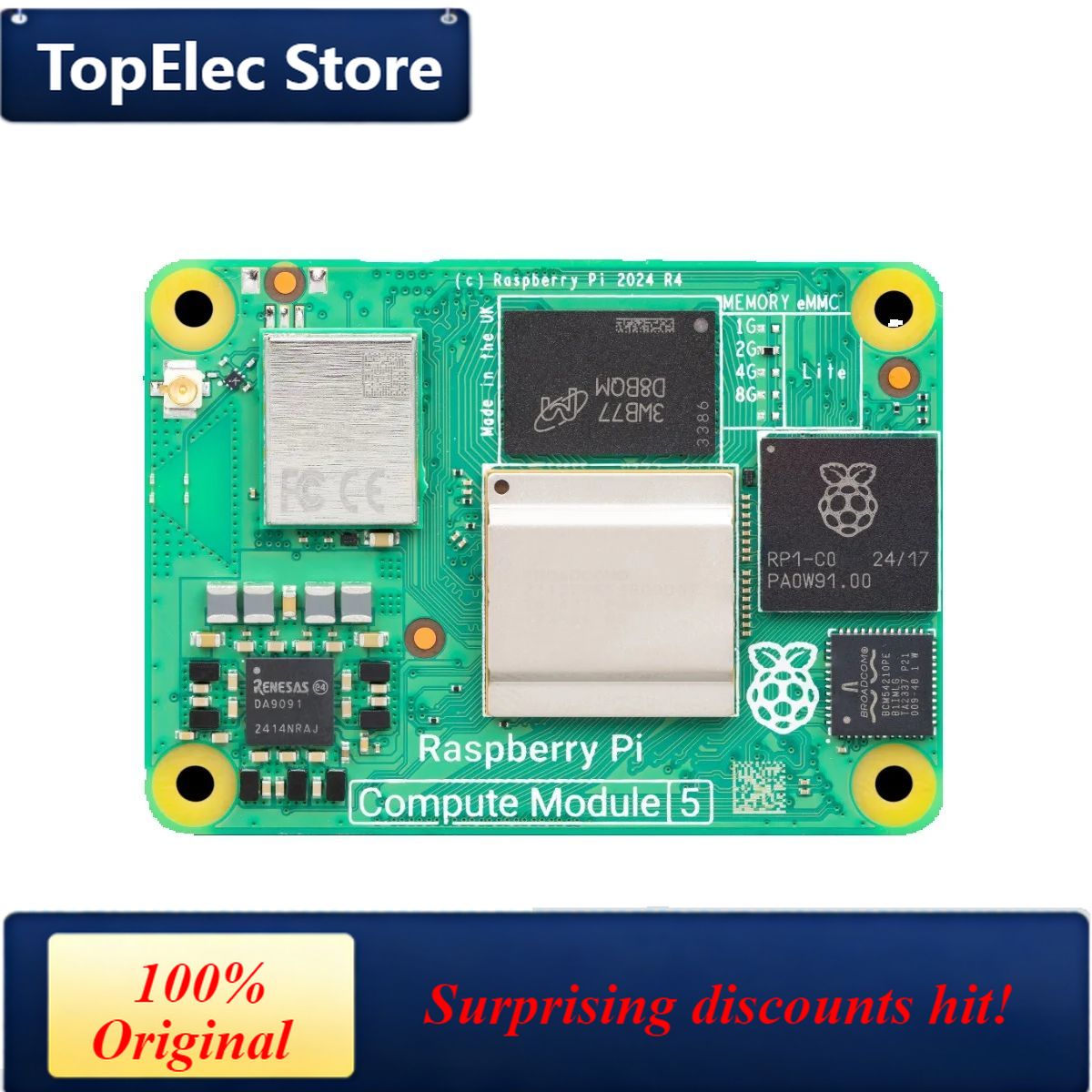Raspberry Pi 5 8Gb Board - Placa de Desarrollo TopElec Raspberry Pi